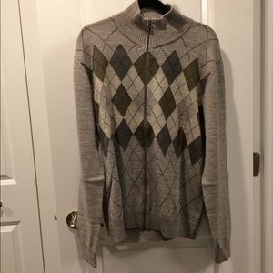 Men’s Express Full Zip Argyle Sweater
